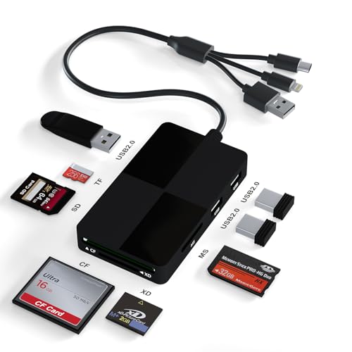 Lecteur de carte MS Pro Duo multi-adaptateur USB-C TF CF pour iPhone