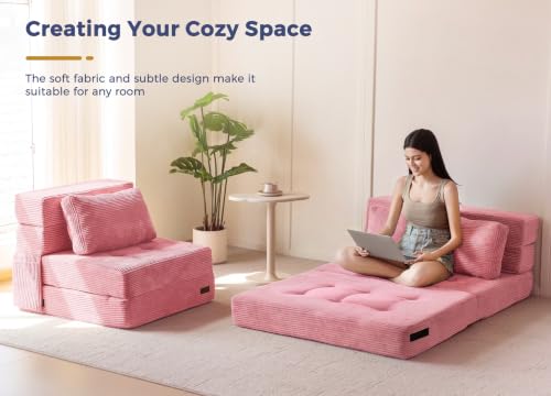 Image of MAXYOYO Convertible Sofa Bed, Fold Out Sofa Couch with Pillow for Adults