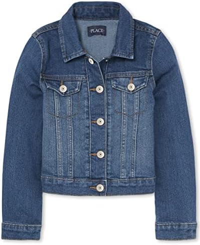 The Children's Place girls Basic Denim Jacket, Azure Wash, Medium US