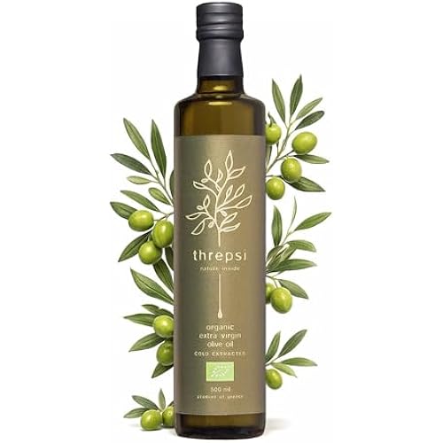 Threpsi Organic Extra Virgin Olive Oil | Extracted Cold | 100% Koroneiki Olives | Grown by Small Family Farmers near Kalamata