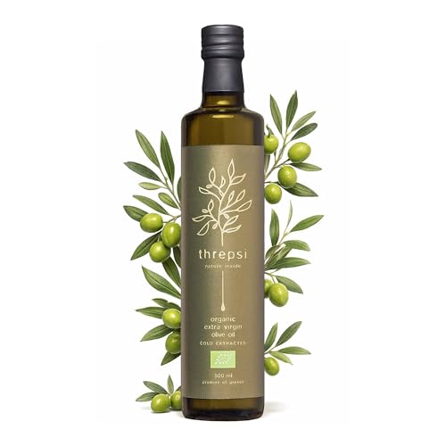 Threpsi Organic Extra Virgin Olive Oil | Extracted Cold | 100% Koroneiki Olives | Grown by Small...