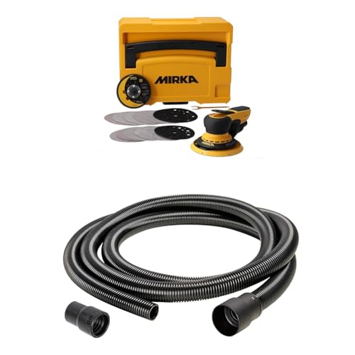Mirka DEROS II 5650 Ponceuse excentrique avec aspiration pour papier abrasif Ø 125 et 150mm, course 5,0mm et Flexible d'aspiration antistatique 4m
