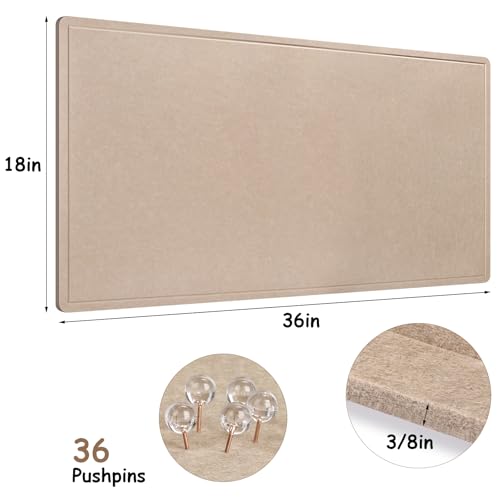 Bcabo LG-BB-36X18-KHAKI Foldable Bulletin Felt Board thumb #1