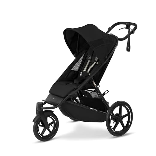 CYBEX Gold AVI SPIN Kinderwagen, Ab Geburt bis ca. 4 Jahre, Max. 111 cm und 22 kg, City-, All-Terrain-Kinderwagen, Moon Black