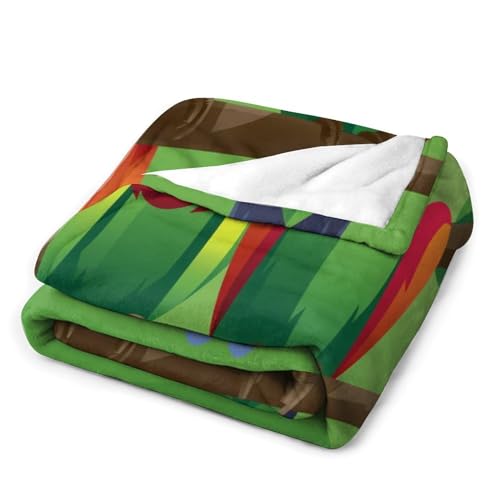 Plaid perroquet en flanelle pour canapé couverture cocooning