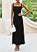PRETTYGARDEN Skirt Sets Women 2 Piece Outfits 2025 Summer Casual Knit Tank Tops Flowy Midi Skirts Matching Vacation Clothes (Black,Large)