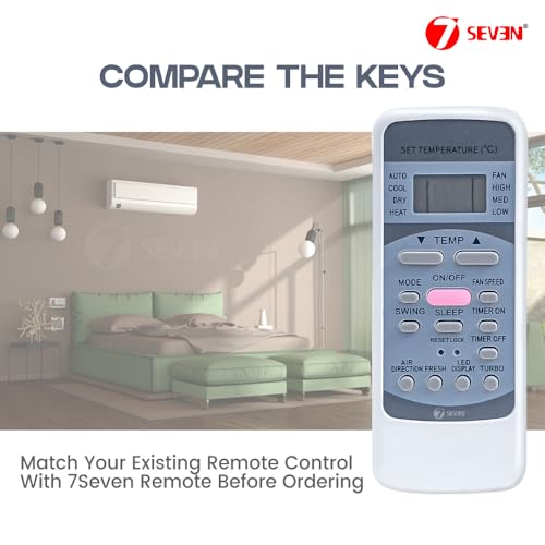 Image of 7SEVEN Compatible for Blue Star AC Remote Original 12 Model Suitable 1 1.5 2 Ton Split and Window Air Conditioner - Match Exactly to Replicate Genuine Remote Function