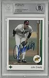 John Smoltz Autographed 1989 Upper Deck Rookie Card - Baseball Slabbed Autographed Rookie Cards