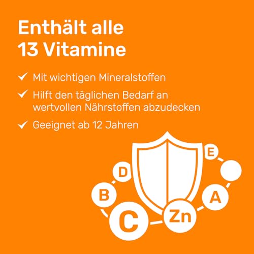 Eunova Langzeit - Nahrungsergänzungsmittel mit allen 13 Vitaminen, mit wichtigen Mineralstoffen und Carotinoiden - 1 x 30 Kapseln