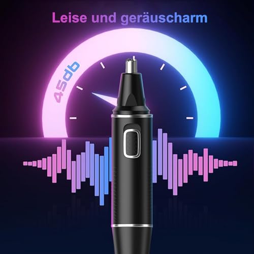 Nasenhaartrimmer Herren, 2 in 1 Nasenhaarentferner und Ohrhaarschneider, USB Wiederaufladbar Ohrhaarschneider mit PrecisionTrim-Technologie, Doppelschneideklingen, IPX7 Wasserdicht, Einfache Reinigung 4