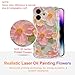 EYZUTAK Case for iPhone 16, Colorful Retro Oil Painting Printed Flower Laser Glossy Pattern Cute Curly Wave Edge Exquisite Phone Cover Stylish Durable TPU Protective Case for Girl Women-Green EYZUTAK Case for iPhone 16, Colorful Retro Oil Painting Printed Flower Laser Glossy Pattern Cute Curly Wave Edge Exquisite Phone Cover Stylish Durable TPU Protective Case for Girl Women-Green