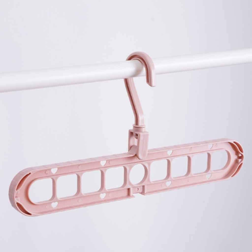 MOBYGKFY New 9-hole Clothes Hanger Organizer Space Saving Hanger Multi-function Folding Magic Hanger Drying Racks Scarf Clothes Storage(Vert)