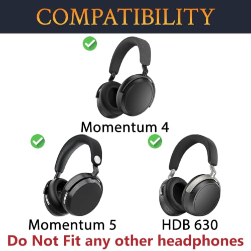 Image of SOULWIT Cooling Gel Earpads Replacement for Sennheiser HDB 630 /Momentum 5 /Momentum 4 Wireless Headphones, Ear Pads Cushions with Breathable Ice Silk Fabric - Black