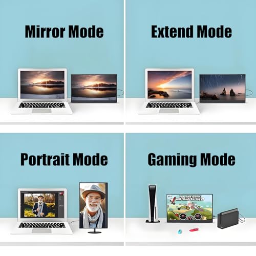 Image of 16.1 inch 144Hz Portable Monitor for Gaming with Kickstand- HDR Eye Careful, 100% sRGB FHD IPS HDR Portable Monitor for Laptop with Built-in Speakers Compatible with Laptop PC Phone PS5 /4 Switch