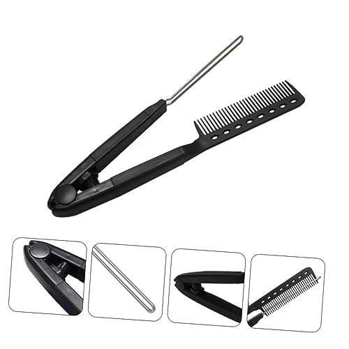 MERRYHAPY 2 piezas Peine alisador de cabello con forma, cepillo para peinado con calor, para alisado rápido, peine portátil para uso en el hogar miniatura 7