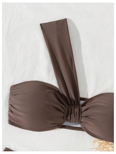 SOLY HUX Women's One Shoulder Twist Front Bikini Set Ruched High Cut Swimsuit Two Piece Bathing Suit3