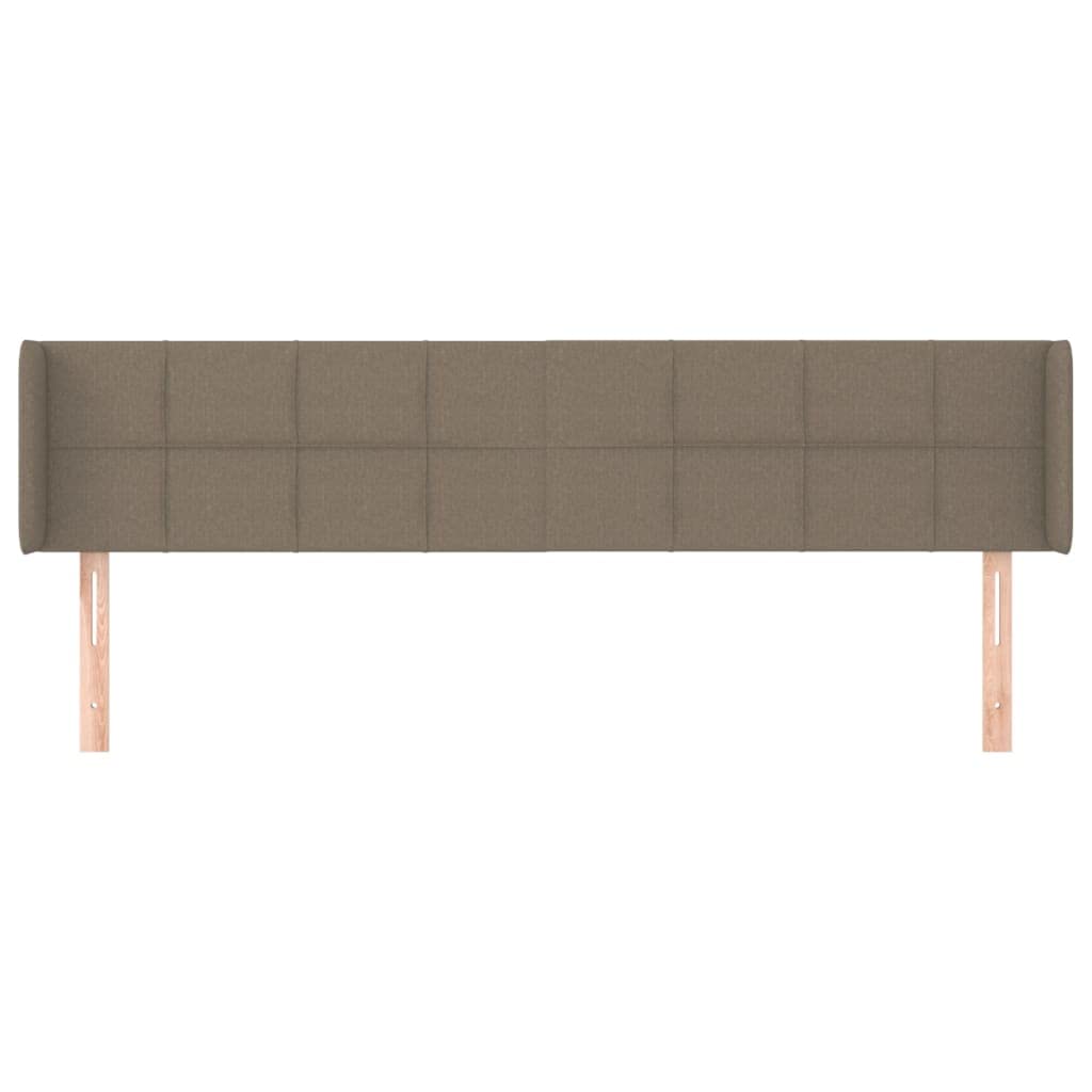 Zagłówek z uszami w kolorze szarobrązowym (taupe), 183 x 16 x 78/88 cm, z regulacją wysokości, wytrzymałe drewno, oddychające obicie, panel tapicerowany do sypialni, wygodne oparcie i