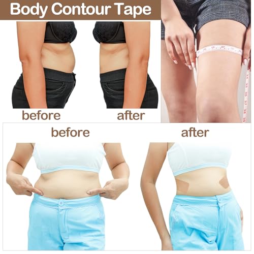 Geiserailie 50 Pcs Tummy Lift Tape Waterproof Tummy Lifting Tape Body Control Precut Adhesive Strips for Women Saggy Loose Skin Flat Stomach Back Fat Belly(Rectangle)3