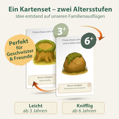 Heldenzimmer Entdeckerkarten Kinder – Suchspiel mit 100 Aufgaben | 50 Doppelseitige Karten, 2 Altersstufen, 16 Abzeichen | Indoor, Outdoor & Stadt (Natur-Entdecker)