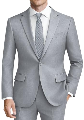 QUELDRA Costume Homme 2 Pièces Slim Fit Revers Cranté Un Bouton Mariage Smoking Formel Business...