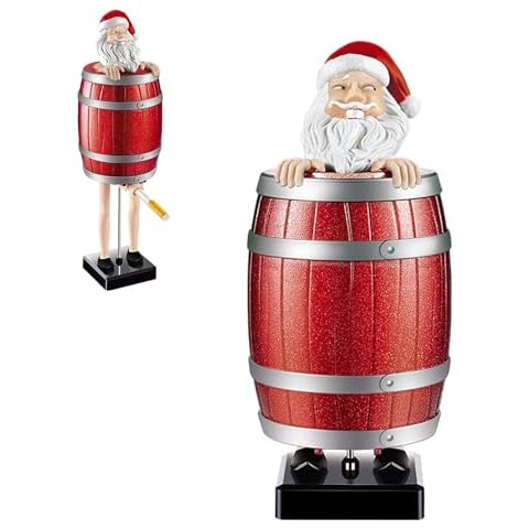 Funny Cigarette Holder Santa, Cigarette Dispenser Pop Up, Creative Spoof Cigarette Box, Funny Santa Claus in The Wooden Barrel, Prank Toy Gift for Man Cover