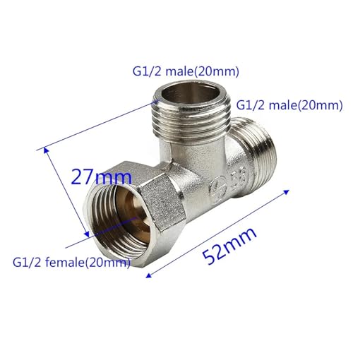 Adaptateur cuivre G1/2 anti-fuite pour diviser l'eau de douche et WC