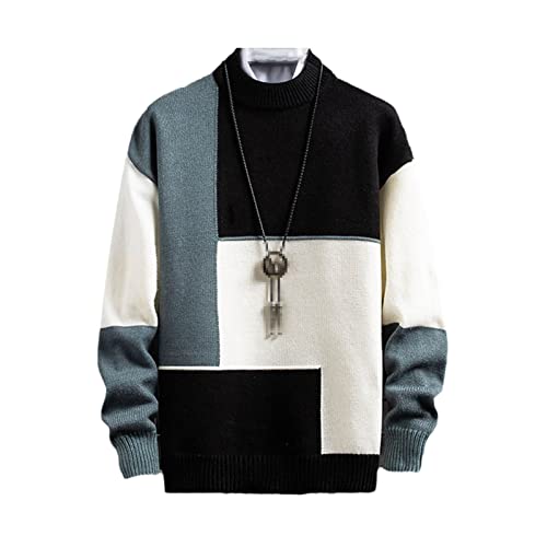 Korean Sweater Men Clothing Korean Fashion Men Sweater Pullover Vintage Clothes Hip Hop Knitwear Autumn Winter Black
