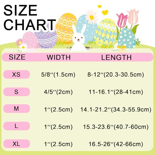 Image of Easter Day Dog Collar, UP URARA PUP Easter Bunny Adjustable Pet Collar with Quick Release, Colorful Rabbits Dog Collars for Small Medium Large Dogs
