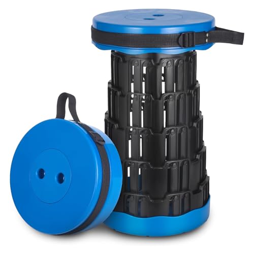 BEYOURCHOI 折りたたみ椅子 折り畳み椅子 折りたたみ椅子 折り畳み椅子 軽量 コンパクト アウトド キャンプ アチェア 5段階高さ調節 持ち運び 一秒開閉可能 伸縮式スツール 防水 (ブルー)