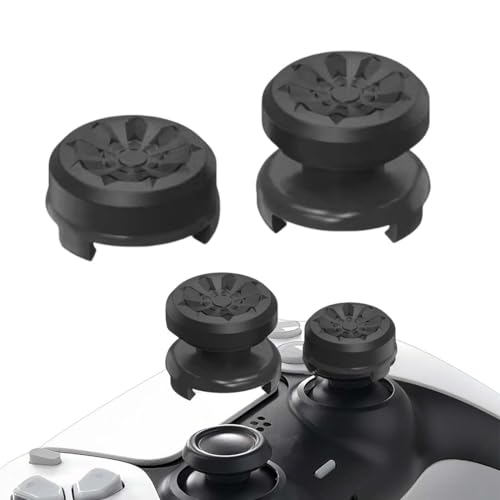 LAKJUOZ 2 Pièces Silicone Thumbsticks, Joystick Grips Caps Pour Ps4 Controller Et Pour Ps5 Controller À Aide Avec Viser, Controller Et Réduire Pouce Fatigue, Noir