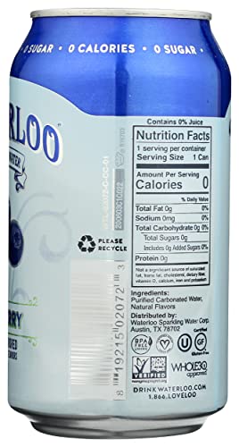 Image of Waterloo Sparkling Water Waterloo Blueberry Sparkling Water, 12 Fl Oz
