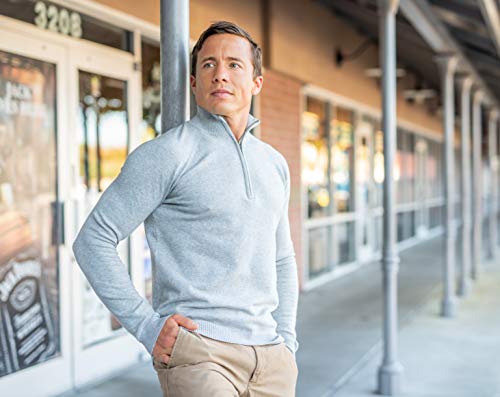 CC Perfect Slim Fit 1/4 Quarter Zip Pullover Men | Durable Wash Friendly Mens Sweater | Soft Fitted Sweaters for Men4