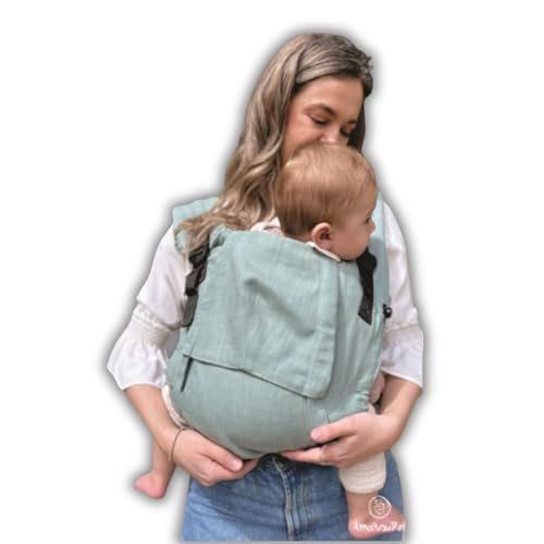 Amarsupiel - Mochila Porteo Bebe Evolutiva y Ergonomica - Cómoda y Fácil de Ajustar a la Espalda - Portabebes Recien Nacido de Algodón - Orgánico & Transpirable (Mint Liso) Amarsupiel - Mochila Porteo Bebe Evolutiva y Ergonomica - Cómoda y Fácil de Ajustar a la Espalda - Portabebes Recien Nacido de Algodón - Orgánico & Transpirable (Mint Liso)