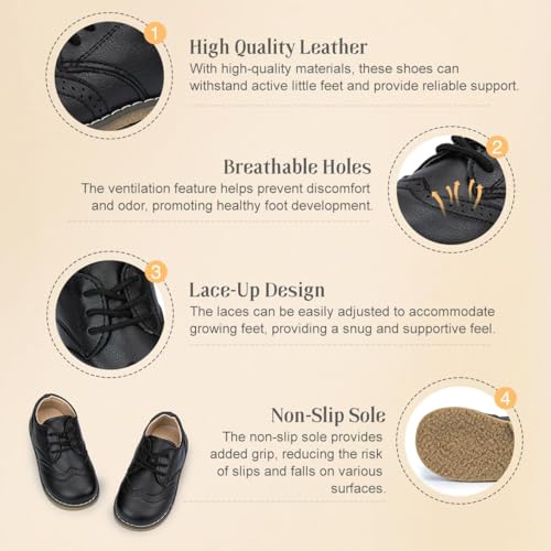 Image of KIDSUN Girl's Oxford School Uniform Dress Shoe Princess Flats Bow Slip on Loafer (Toddler /Little Kid)