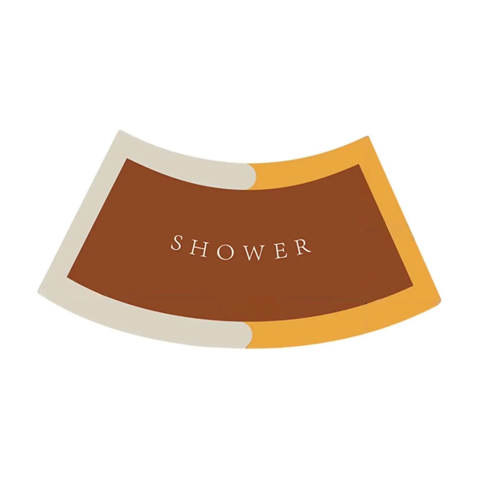 Curved bath mat Curved Bath Rug Tub Floor Carpet Anti Slip Toilet Fanned Shower Mat(Orange)