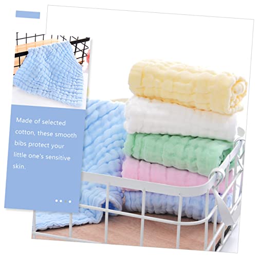 UPKOCH 6-Layer Cotton Baby Face Towels Set 5pcs Soft Absorbent Infant Burp Cloths Newborn Square Saliva Towels Multi-Layer Cotton Handkerchiefs for Boys and Girls4