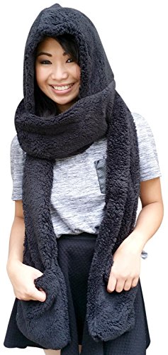 Super Cute Extra Thick Cozy Fluffy Winter Warm Hoodie Gloves Pocket Hat Scarf Great Christmas Gifts2