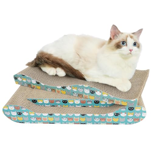 RUMUUKE 3 Packs Cat Scratcher Corrugated Scratch Pad Lounge Sofa Bed Paper...