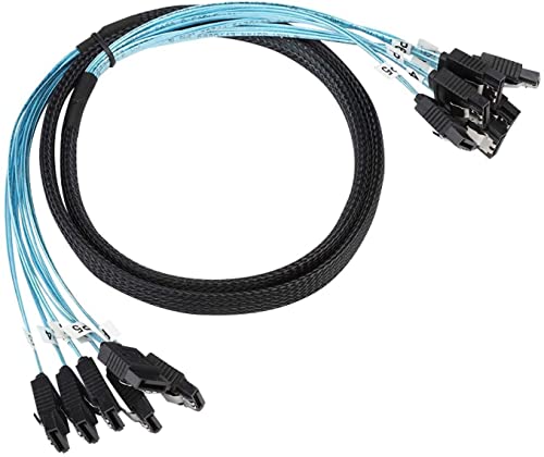 NAERSI® SATA3.0 High Speed 6Gbps Sata 6 SATA Cable SAS Cable for 6 Pieces 3 Ⅲ Sas Cable for Server HDD SDD Computer CD DVD Drivers (0.5 M)