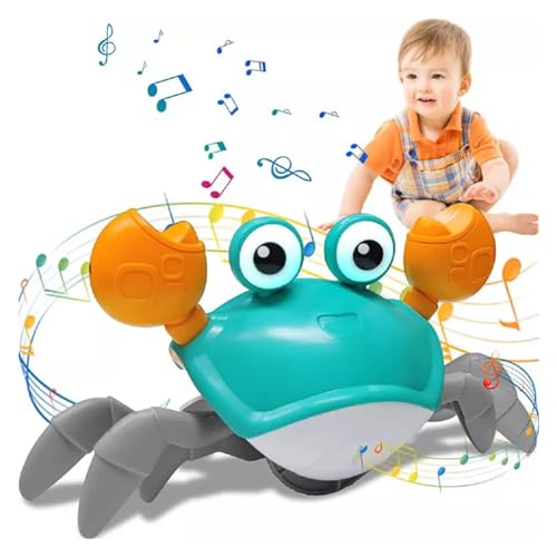 Caranguejo Fujão Brinquedo Interativo que Anda Sai Som (Cor Verde)