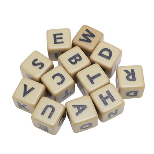 Jiawu 6-seitiges Würfelset, Lustiges Wortspiel, Englische Buchstabenwürfel mit Quiz-Wettbewerbsmodus für Camping und Bildung, Vokabelaufbauspiel für und Erwachsene