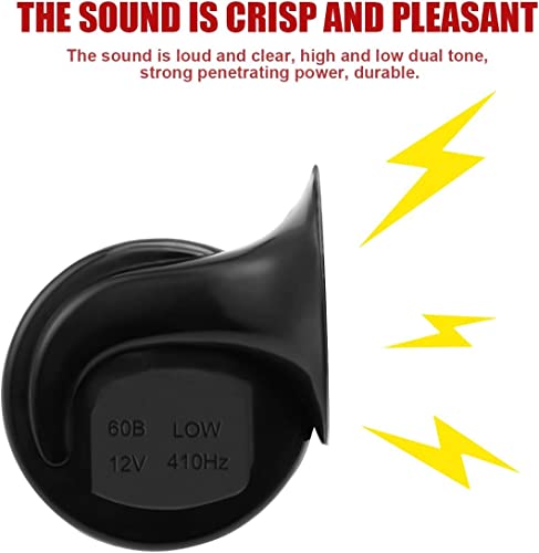 2PCS 300DB Super Loud Train Horns, 12V Waterproof Air Horns Replacement Kit, Car Air Electric Snail Double Horn, Automotive Accessories Universal for Car, Motorcycle, Truck, Bike, Boat (Red) - Image 5