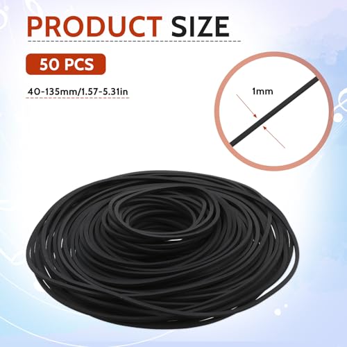 image for Sliverdew 50 Pcs Recorder Rubber Belts Cassette Recorder Repair Mainte