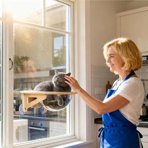 Wandmontierte Katzenregale- Sitzstange für den Innenbereich, Kücheneckmöbel, robuste hängende Schlaf- Lounge | moderne Katzenaktivität, Klettern, solides strukturelles Stützsystem für Hauswä-2