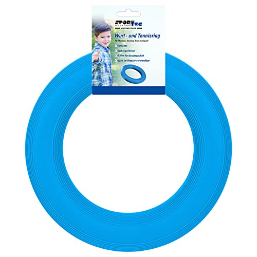 Sport-Tec Wurf- und Tennisring Tennisringe Wurfring Wurfringe Kunststoff luftgefüllt mit Ventil 18 cm (Blau)