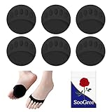 SooGree Ball of Foot Cushions for Women (3Pairs Black) - Honeycomb Metatarsal Pads Invisible Socks Soft Ball of Foot Pads Reusable Cushions for Pain Relief Forefoot Pad