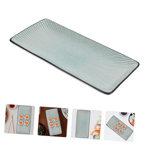 Plato rectangular de cerámica para sushi miniatura 4