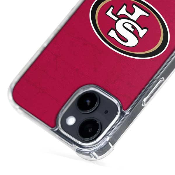 Skinit Phone Case Compatible with MagSafe iPhone 15 - Officially Licensed NFL San Francisco 49ers Distressed Design
