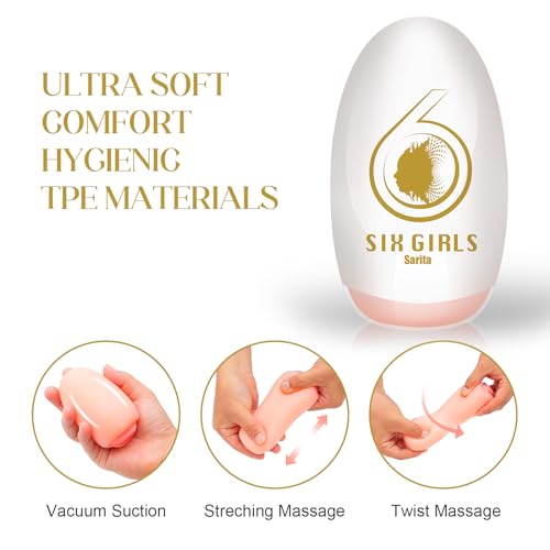Image of Male Masturbator Egg, Portable Pocket Pussy Stroker with 3D Realistic Textured Vagina Ultra Soft Stretchy Male Masturbators Cup,Blowjob Adult Male Sex Toys for Men (Sweet Young Girl)