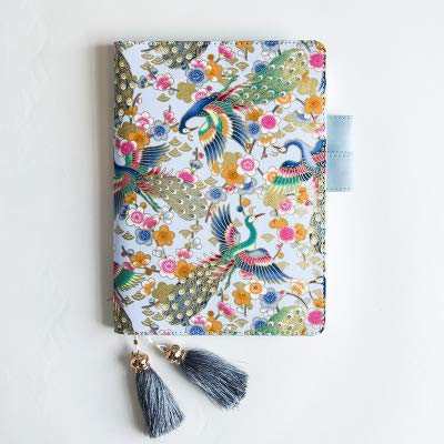 Carnet de notes Standard A5, fournitures Vintage, planificateur quotidien et hebdomadaire, Agenda, Journal(Peacock A5,With Blank Book)